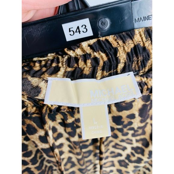 Michael Kors Camel Brown Animal Print Pants Large - Picture 4 of 4